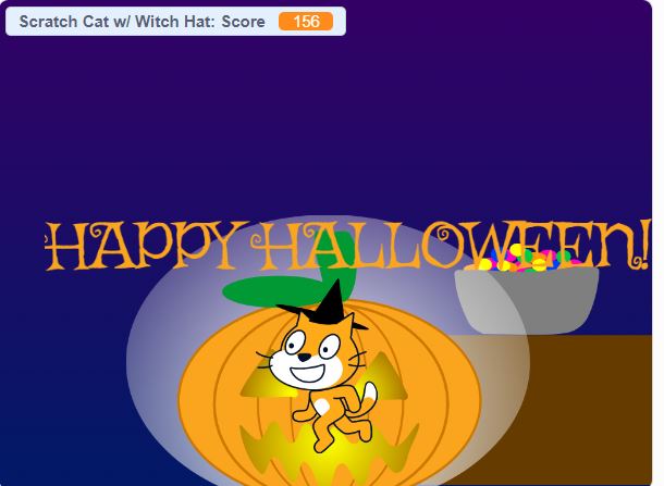 Halloween card in Scratch